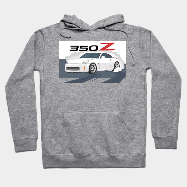 car 350z drift white Hoodie by creative.z